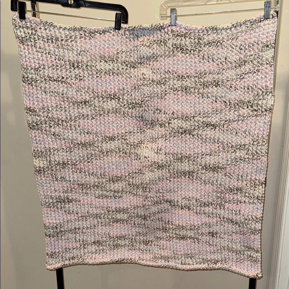 Handmade super soft and cozy pink and gray baby throw blanket